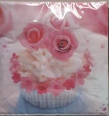 MAX883287 Servietten per 20 cupcake roze